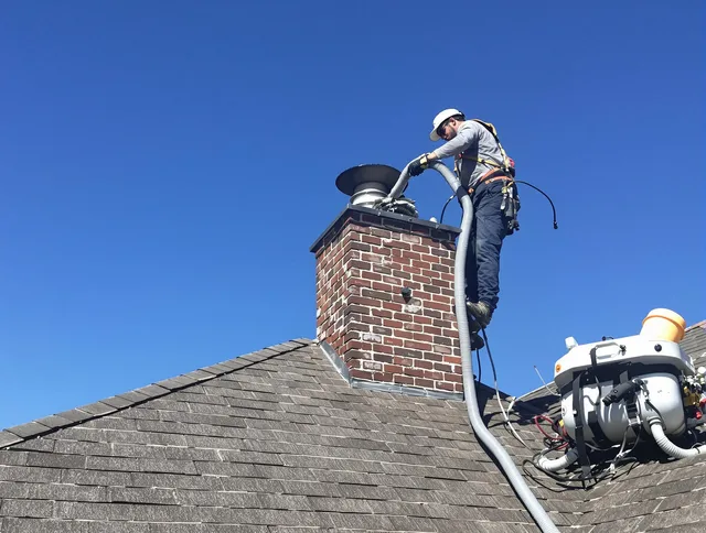 Dedicated Winter Haven Chimney Sweep team member cleaning a chimney in Winter Haven, FL