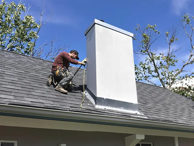 Winter Haven Chimney Sweep team member finishing chimney construction in Winter Haven, FL