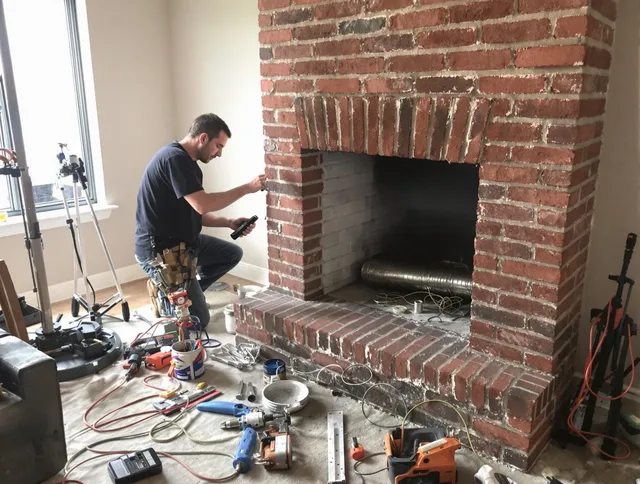 Winter Haven Chimney Sweep specialist finalizing chimney liner service in Winter Haven, FL