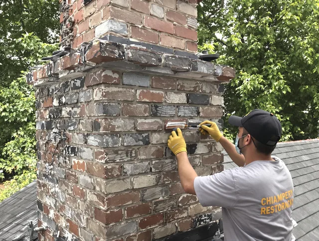 In-progress chimney restoration by Winter Haven Chimney Sweep in Winter Haven, FL